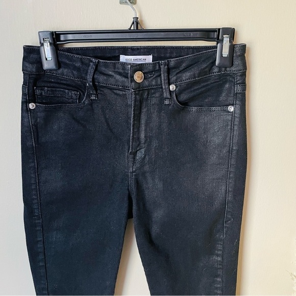 Good American Black Coated Good Legs Skinny Jeans - Picture 2 of 7